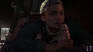 Farah Karim has a 3D porn threesome with Call of Duty soldiers