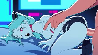 Cyberpunk Rebecca gets fucked and facialed by David