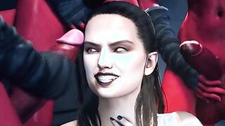 Star Wars: The Sith Awakens - Rey is gangbanged by red futanari Twi'leks