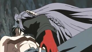 Crimson Lotus 2 - Chained hentai lesbian is fucked with knife handle