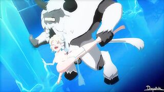 Frozen Elsa gets fucked by giant Yeti beast dick in cartoon porn