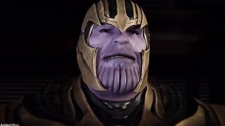 Hulk and Thanos double anal fuck Black Widow