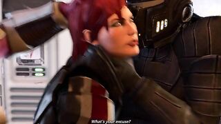 Renegade Diplomacy - Mass Effect Shepard is anal gangbanged by space pirates