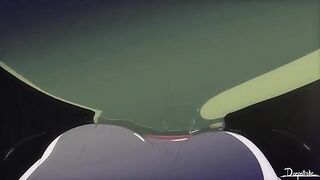 Teen Titans Beast Boy double penetratres Raven with tentacles and big dicks