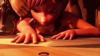 The Queen's Secret: Anna - Frozen Anna sucks dicks and gets ass fucked