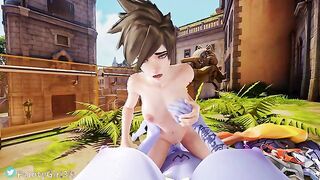 [POV] Tracer and Futa Widowmaker risky cowgirl Overwatch