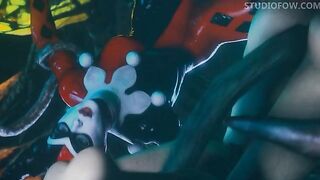 Tentacle Trouble - Harley Quinn and Poision Ivy tentacle fucked