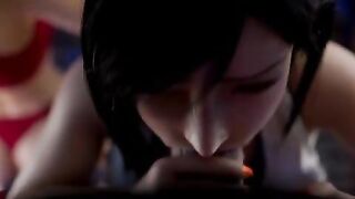 Opiumed FF7 3: Avalanche - Jessie and Tifa double boobjob with BBC