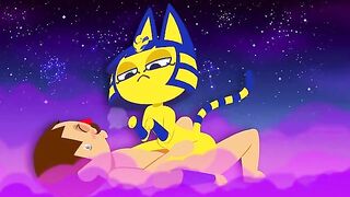 Zone Ankha - Cartoon catgirl god anal rides human cock