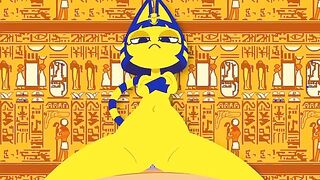 Zone Ankha - Cartoon catgirl god anal rides human cock