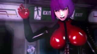 Taimanin Asagi 2.5: Bad End - Enslaved female ninja gangbanged on train