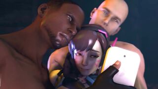 The Falling E-Sport Goddess - D.va is gangbanged by Roadhog and friends