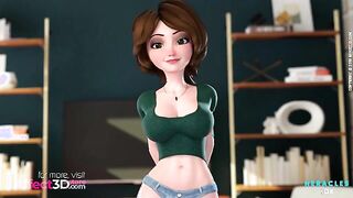 Aunt Cass sucks a futanari cock and gets fucked in her mature trimmed pussy