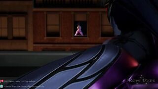Mei's Invasion - Overwatch Mei gets a rough bdsm fuck from behind