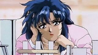 Female demon monster uses her hair to bind and fuck busty anime girl