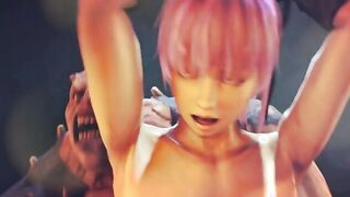 Kasumi, 3d animated slave of hell, satifies a huge demon cock with her ass