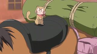 Karma Saiyuki - Robot girl grows a giant vibrator dick and double bangs cute hentai girl