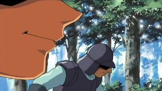 Hentai Elf Cutie walking naked in the forest seduced by a horny ninja intent on suckling n