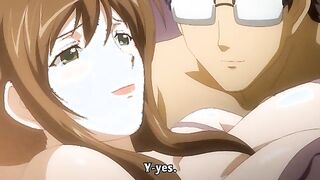 Secret Face of My Wife - Busty anime milf in lingerie satisfies her husband