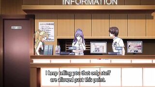 Mankitsu Happening 4 - Lucky pervert fucks two hentai girls while another toys her asshole