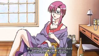 House of Five Lusts 2 - Busty hentai sister is tied up, blindfolded and pisses outdoors