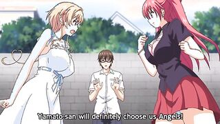 Nuki Doki! Angel vs. Demon Sex Battle 2 - Busty succubus and angel fight over the hentai d