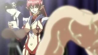 Sadistic succubus chains slave to chair and milks her huge tits