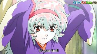 Gausu - Forest bandit face fucks a tied up anime kunoichi