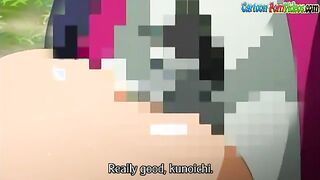 Gausu - Forest bandit face fucks a tied up anime kunoichi