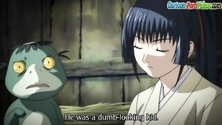 Gausu - Forest bandit face fucks a tied up anime kunoichi
