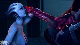 Blue Star 3 - Mass effect Liara T'Soni loves the cock of a huge dicked monster