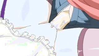 Hot mature anime woman gets a hot facial in public bathhouse