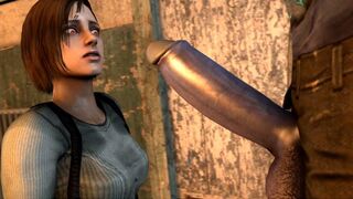 Resident Evil - Project: Succubus - Jill Valentine gets on knees and chokes on monster zom