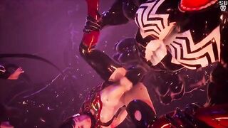 Spiderman gets his ass fucked hard by Venom in 3d porn