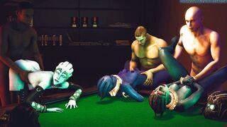 Asari Home Invasion - Dancing alien sluts get captured by the police and fucked in group s