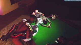Asari Home Invasion - Dancing alien sluts get captured by the police and fucked in group s