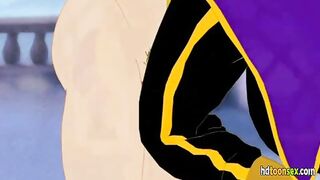 Beauty and the Beast having cartoon sex in the castle