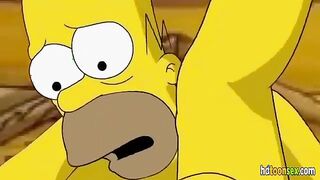 Cartoon XXX Scene with Homer Fucking Marge from The Simpsons Movie