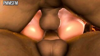 Demon Worship - Ivy Valentine gets double penetrated by 3d trolls with monster cocks