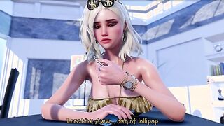 Rich bitch gets fucked by a huge futa 3d cartoon cock