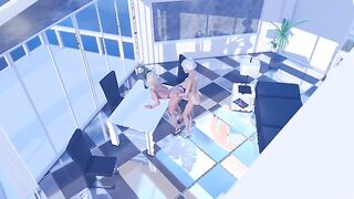 Rich bitch gets fucked by a huge futa 3d cartoon cock
