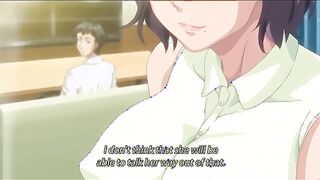 Dirty hentai housewife fucks strangers while her husband watches from closet