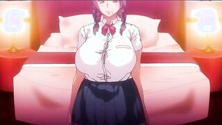 Dirty hentai housewife fucks strangers while her husband watches from closet