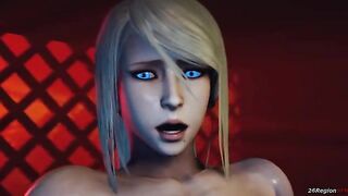 Samus Aran VS Big Lizard Dick going deep in her asshole
