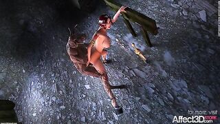 Fantasy animation with dirty witch getting fucked by minotaur