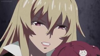 Hot anime babes turn in to weapons and cars after lesbian kissing