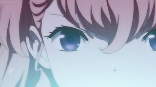 Hot anime babes turn in to weapons and cars after lesbian kissing