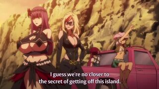 Hot lesbian babes turn in to big guns and battle busty anime sluts