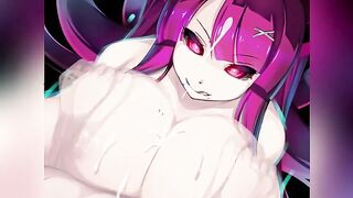 Demon succubus with huge tits gives a boobjob to drain your life
