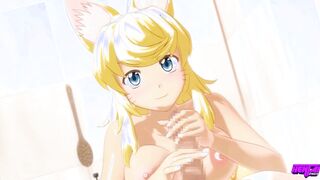 HENTAI PROS - Loyal Wolf Girl Waifu Delivers Wild Sex, Steamy Baths, And Creampie Fun Every Day